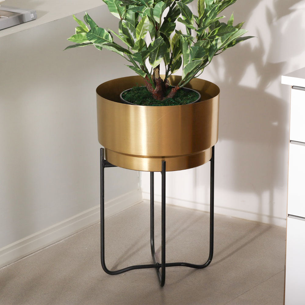 Eze Planter with Folding Stand Short - Gold Black