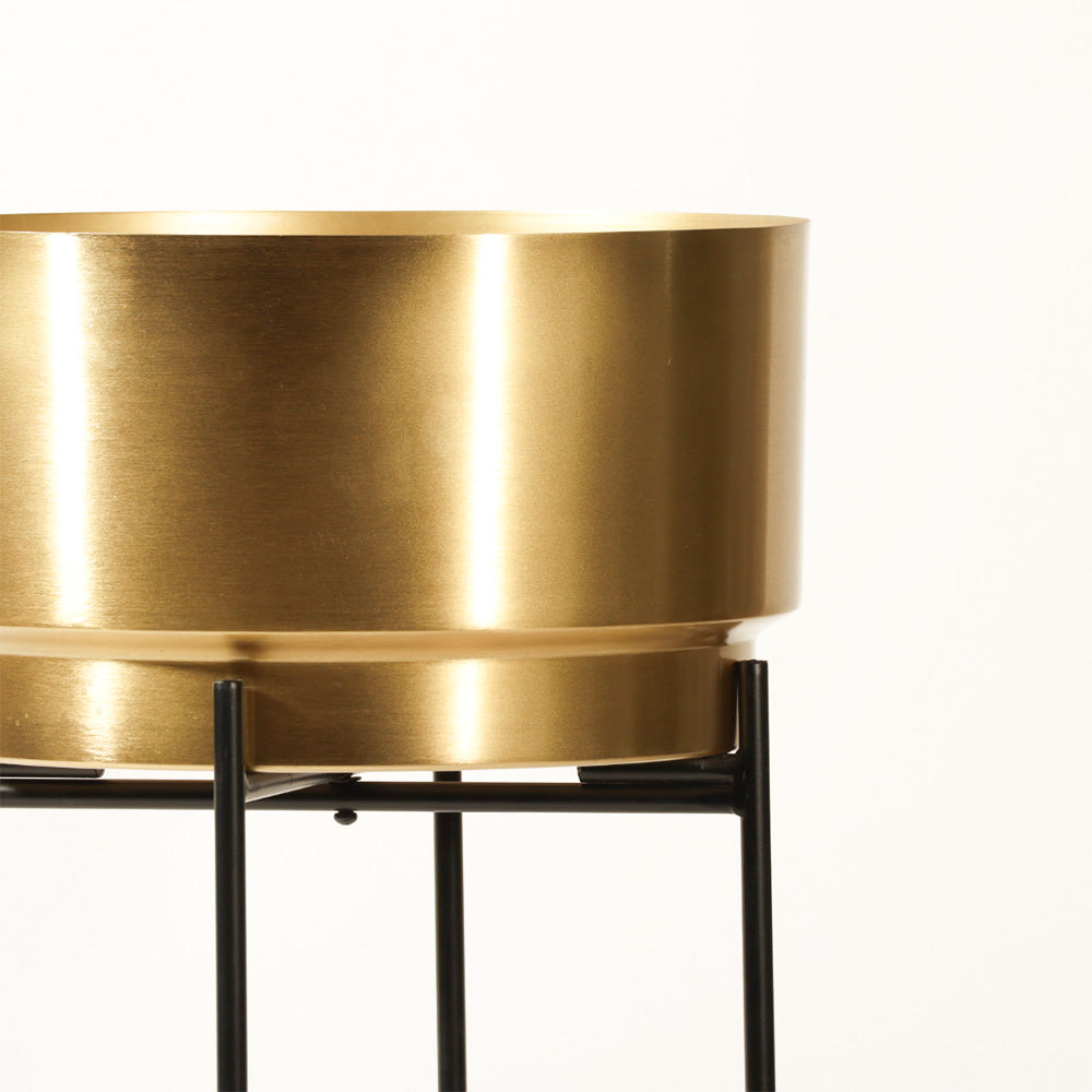 Eze Planter with Folding Stand Tall - Gold Black