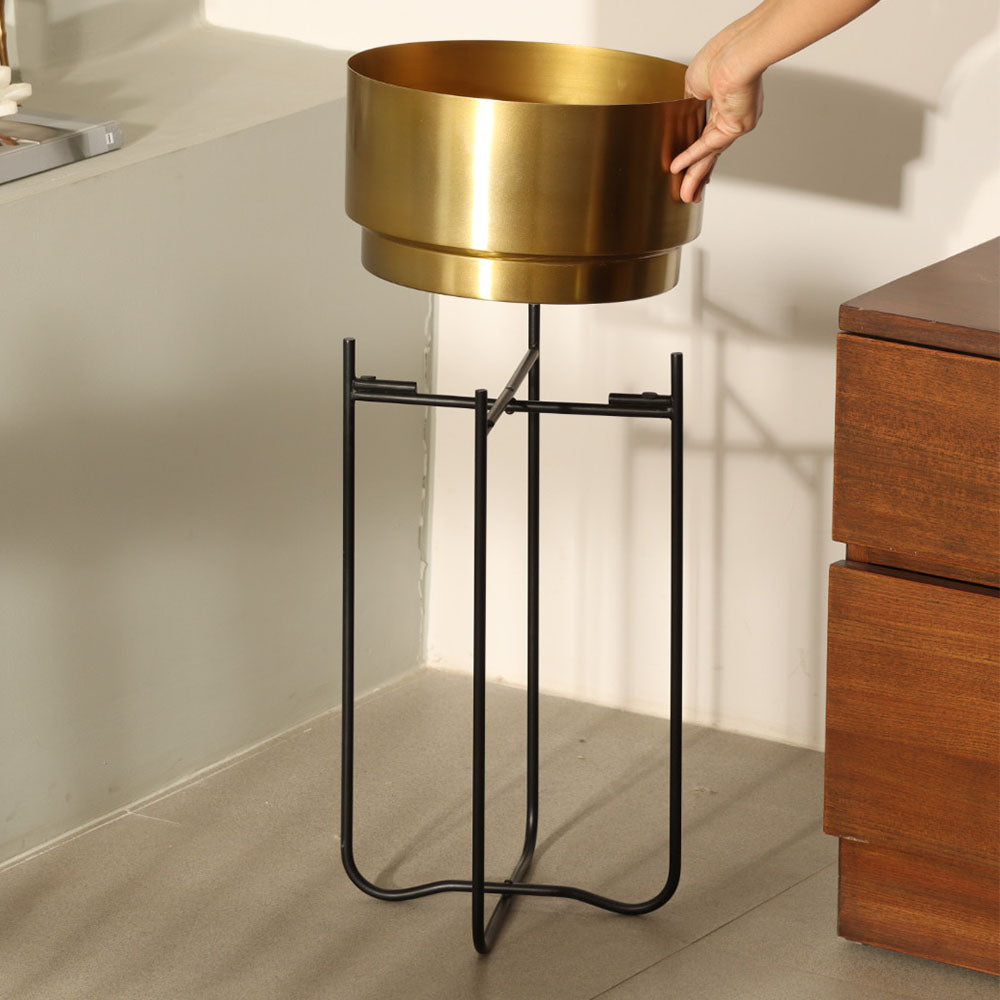 Eze Planter with Folding Stand Tall - Gold Black