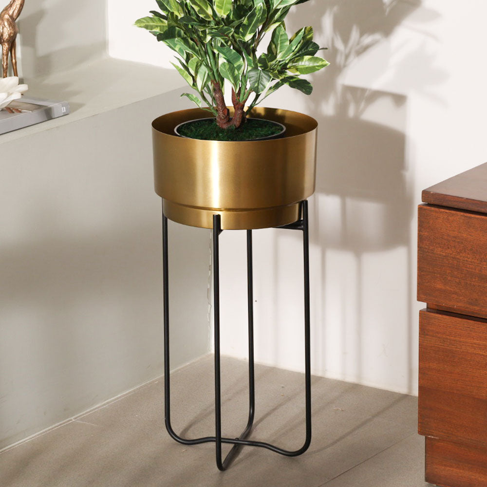 Eze Planter with Folding Stand Tall - Gold Black