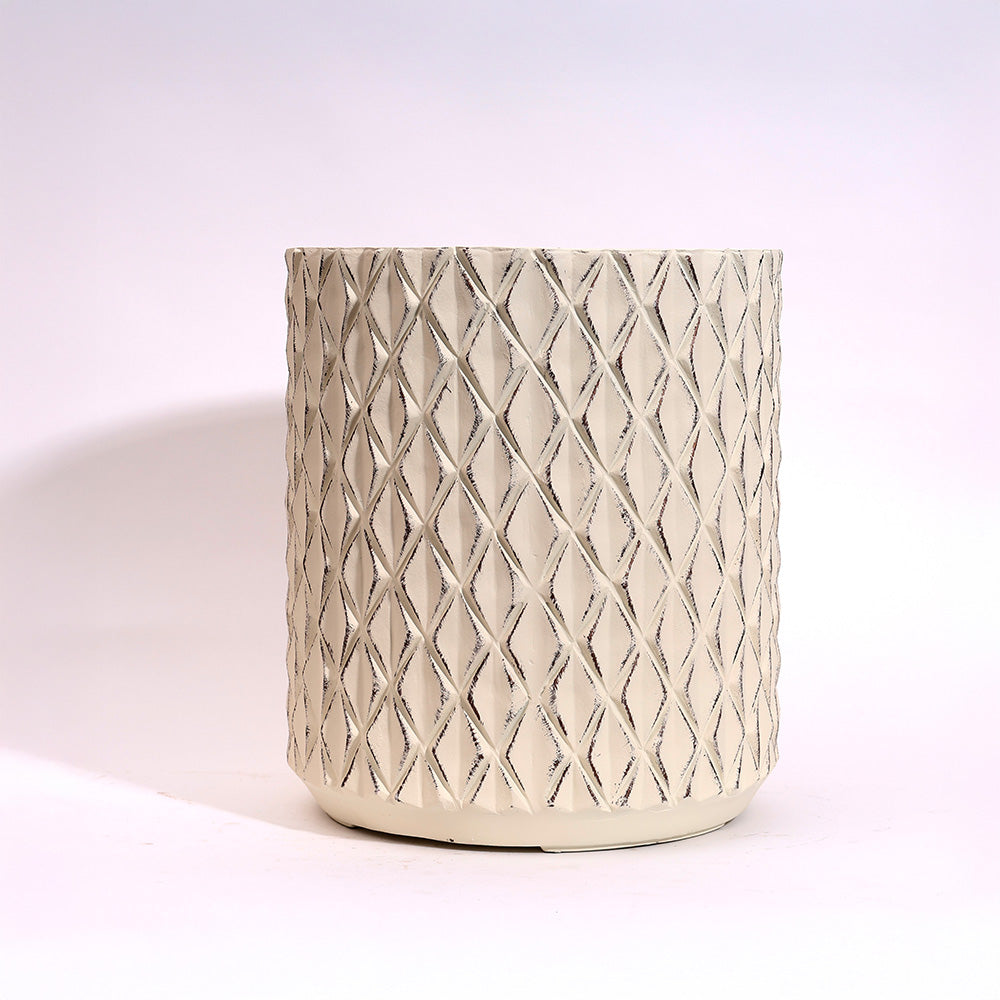 Harlequin Barrel Planter XL - Cream