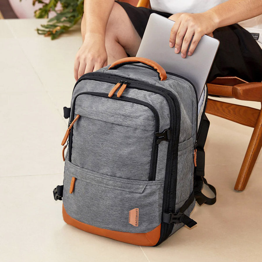 40l backpack carry on with lay flat laptop Bagsmart Falco Expandable Travel Backpack 40L