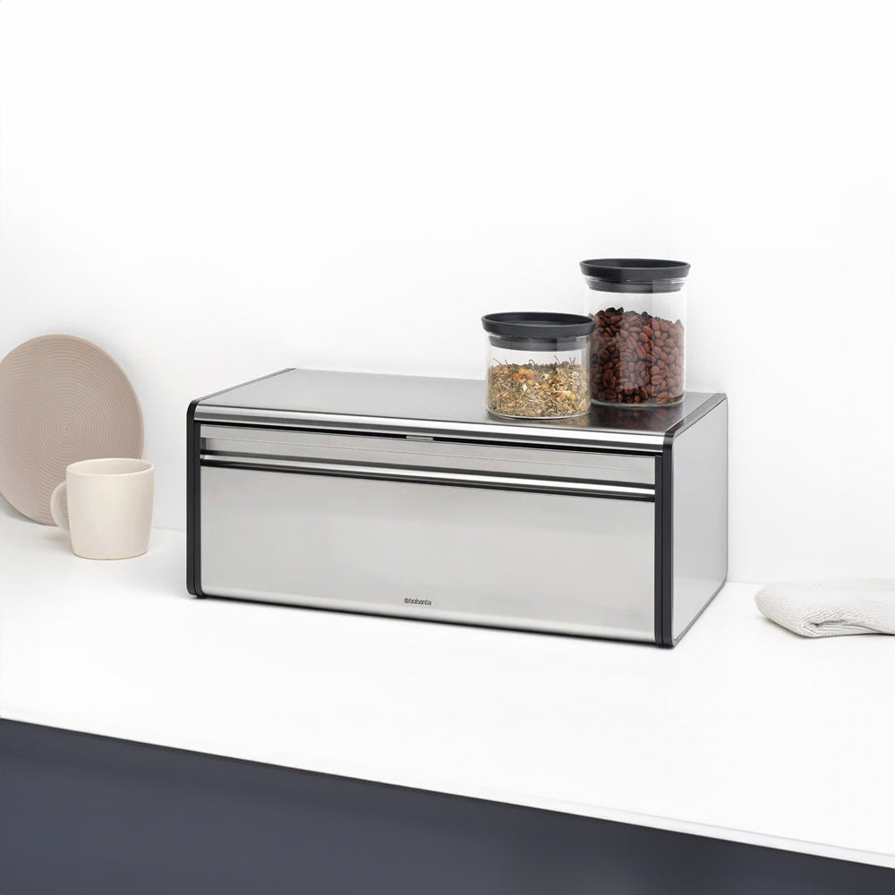 Fall Front Bread Bin - Matte Steel