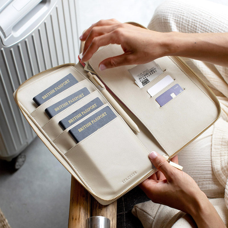 Family Passport Holder - Oatmeal & Linen