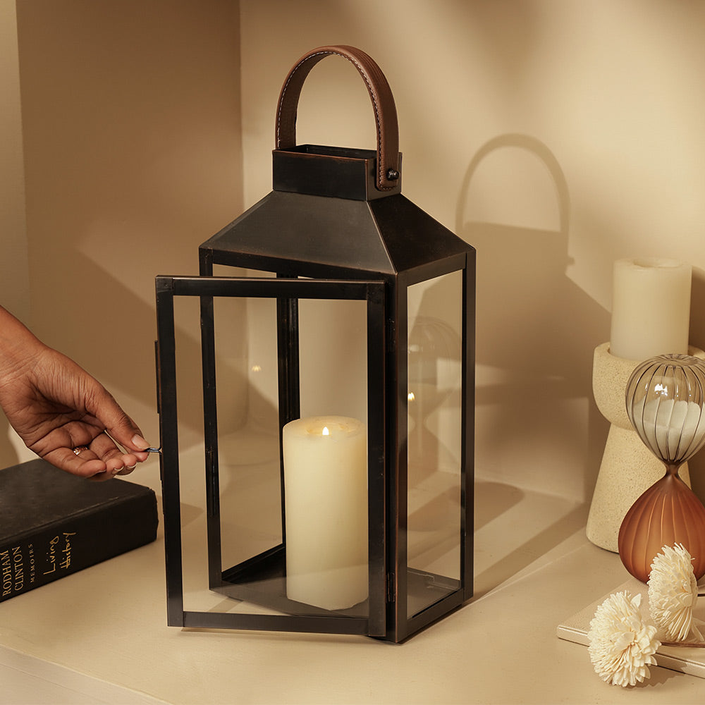Farol Lantern Large - Charcoal Brown