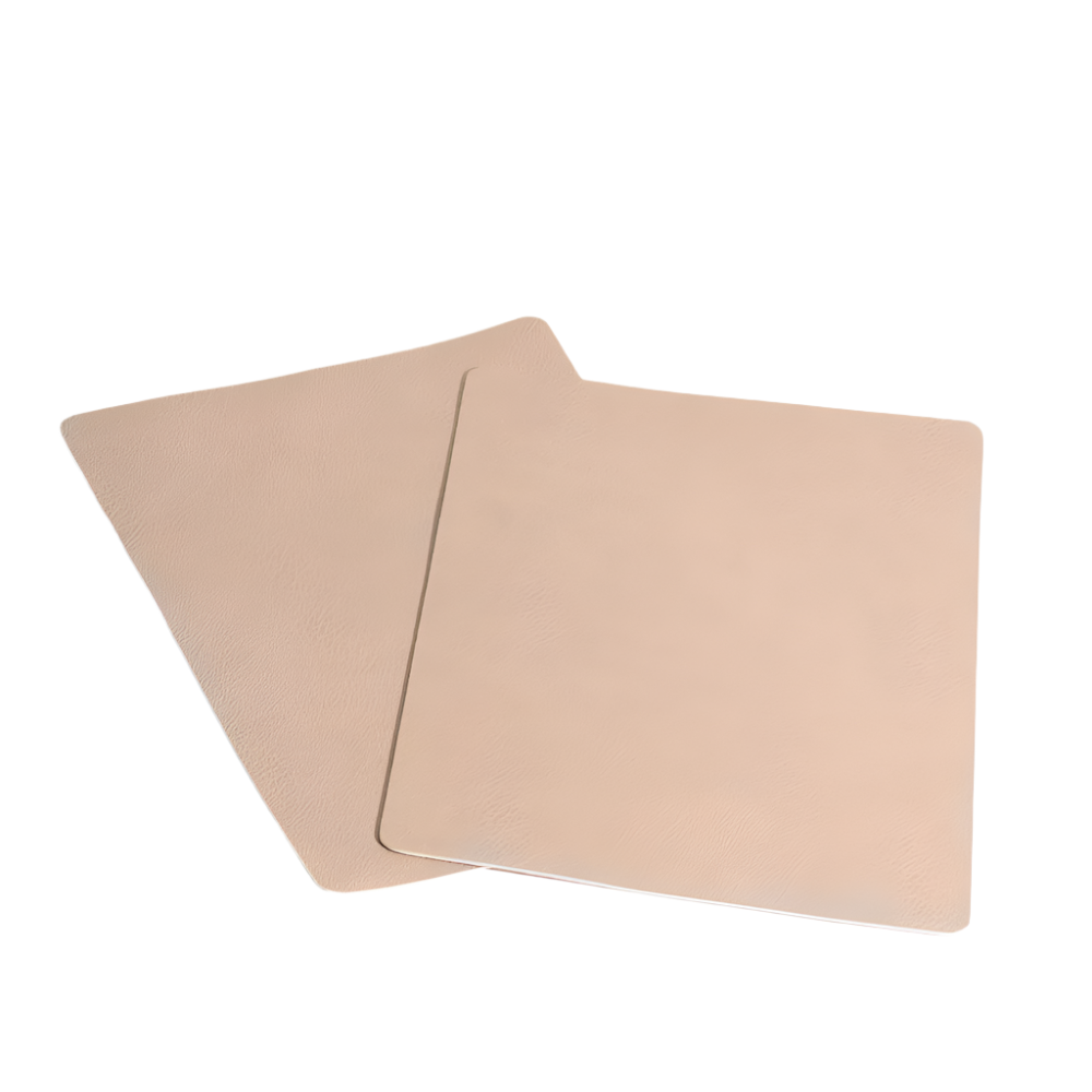 Faux Leather Rectangular Placemats, Set of 2 - Taupe