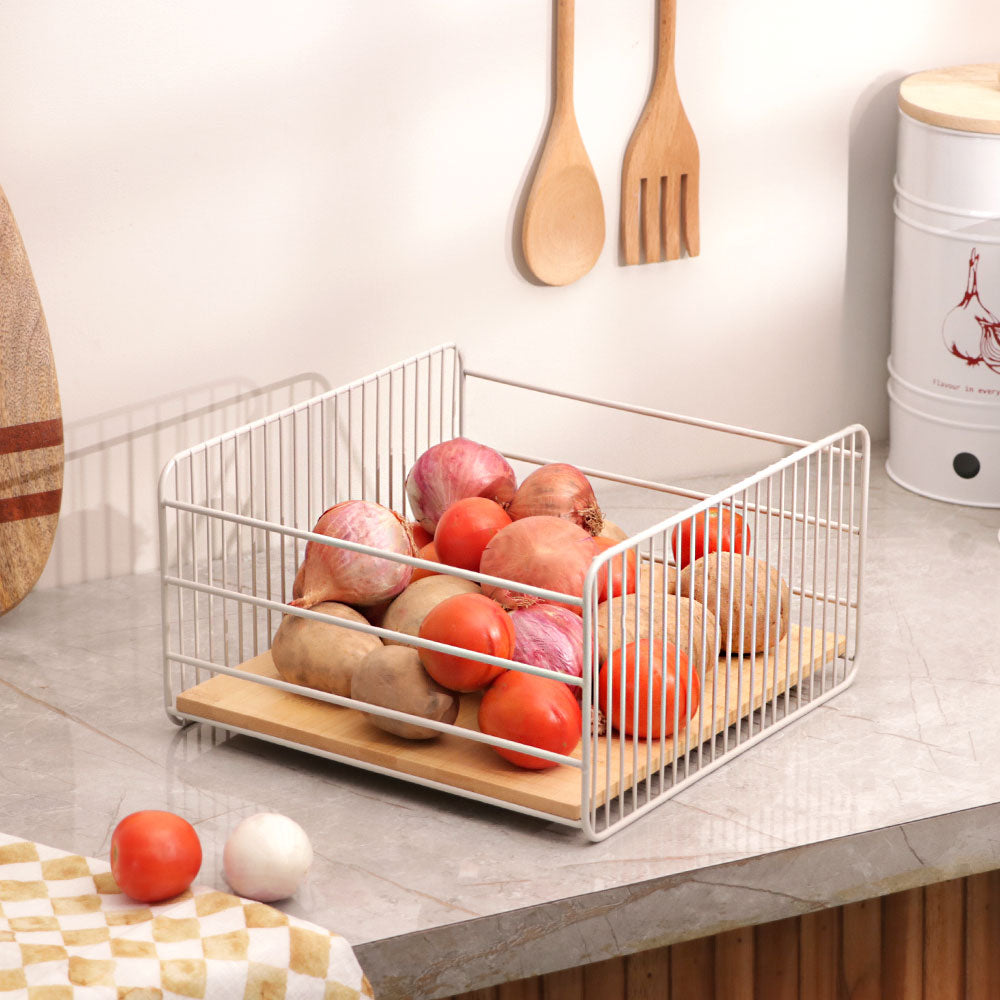 Fence Square Basket Medium - Taupe Natural