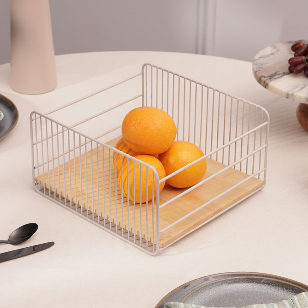 Fence Square Basket Medium - Taupe Natural