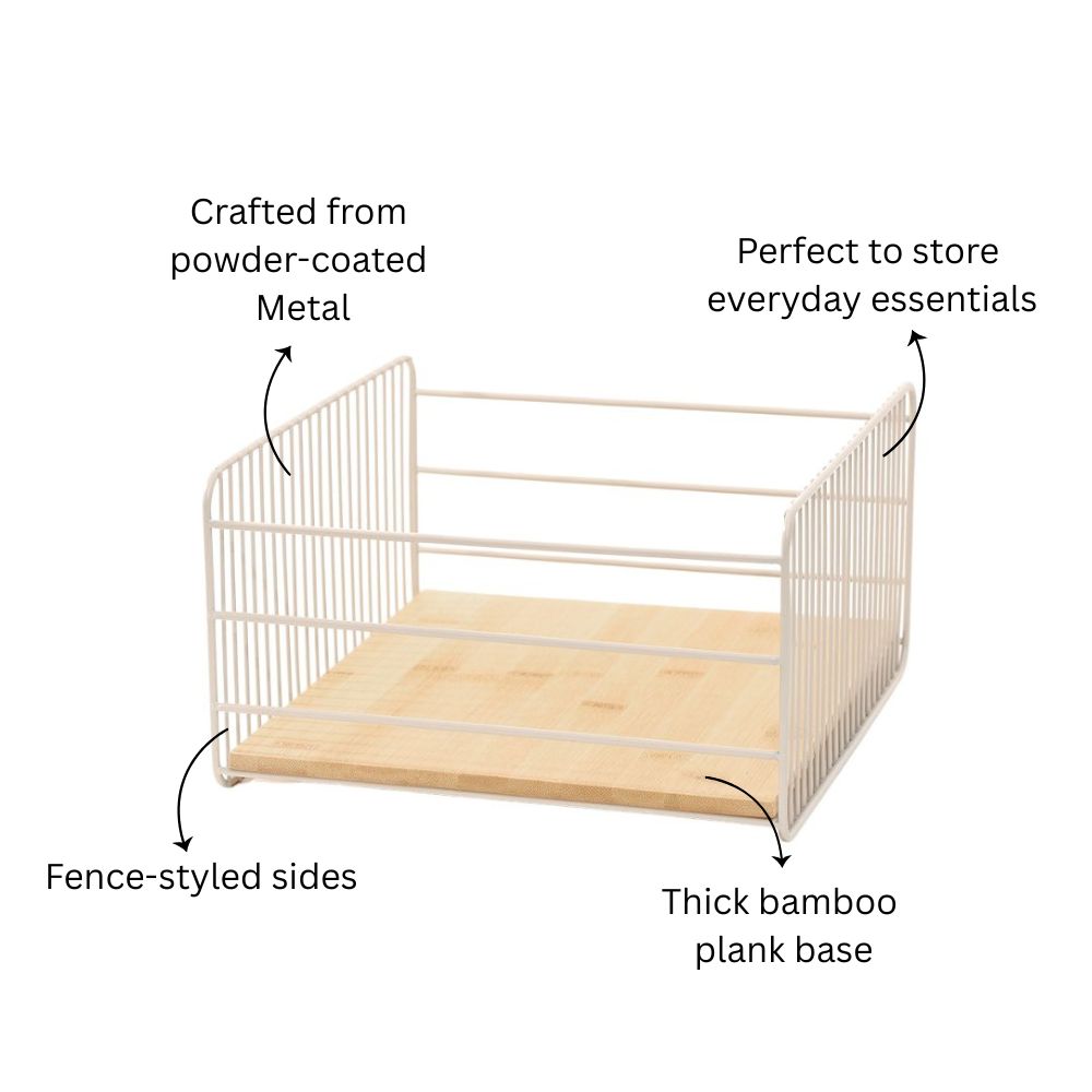 Fence Square Basket Medium - Taupe Natural