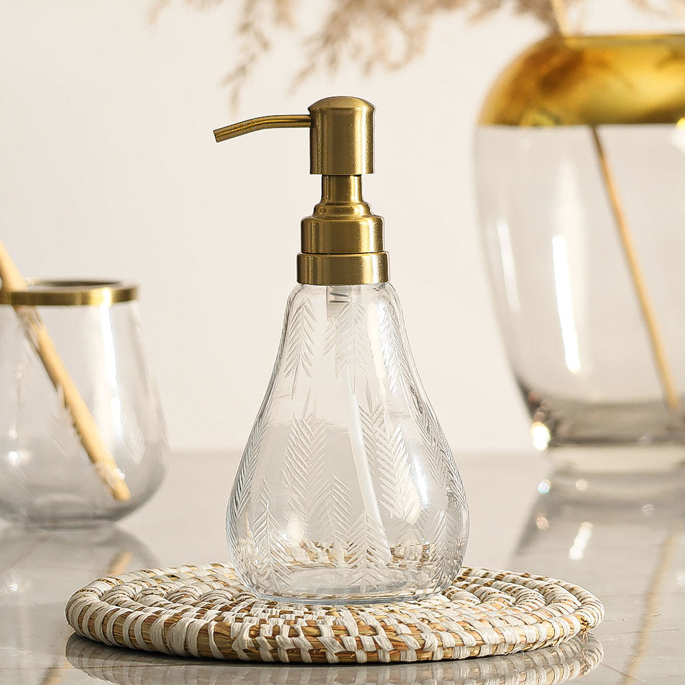 Fern Glass Soap Dispenser