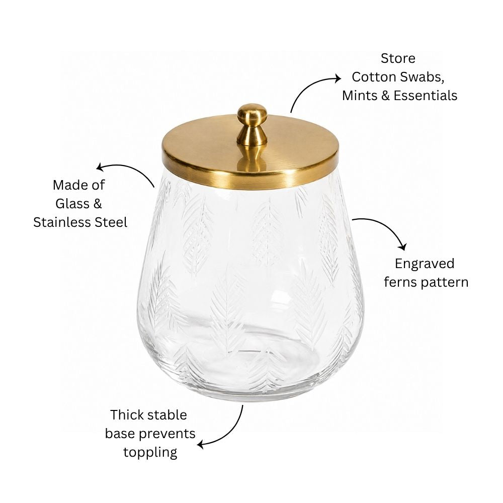 Fern Glass Storage Jar With Lid