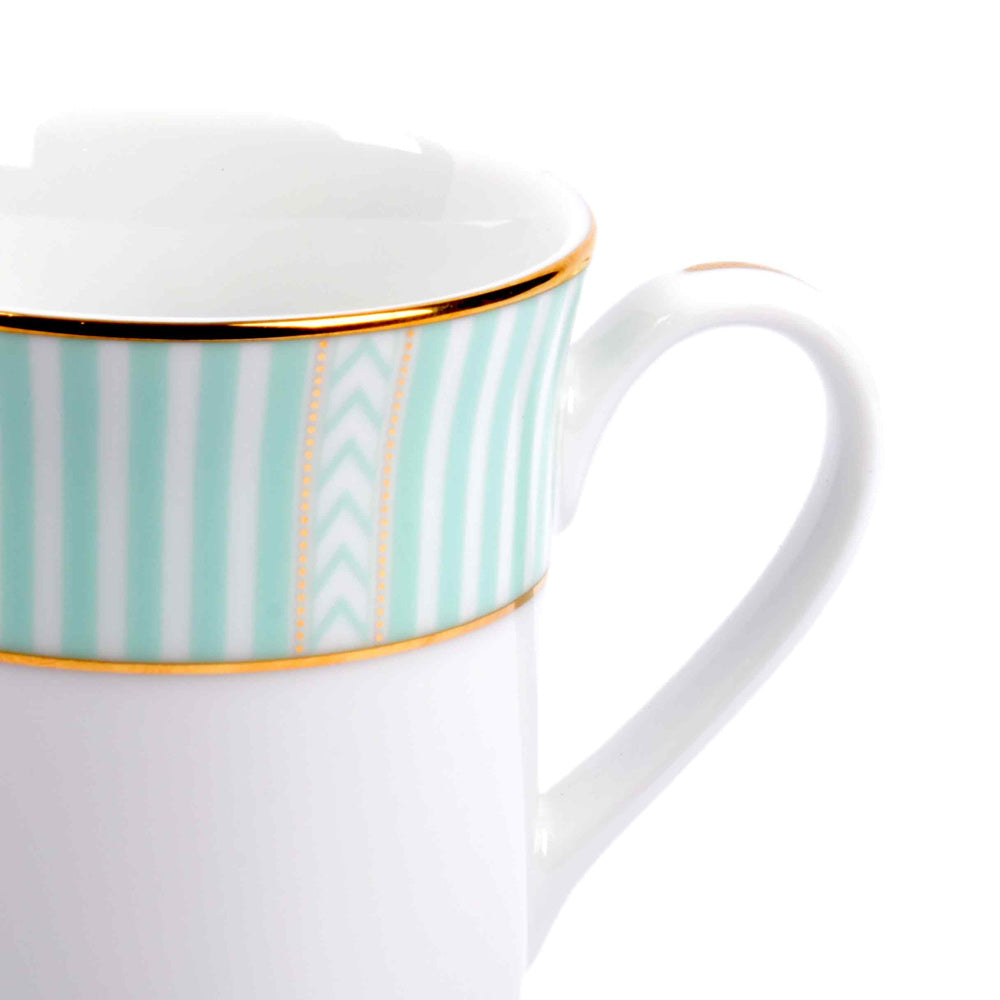 Fete Classic Coffee Mugs, Set of 2 - Stripe Green