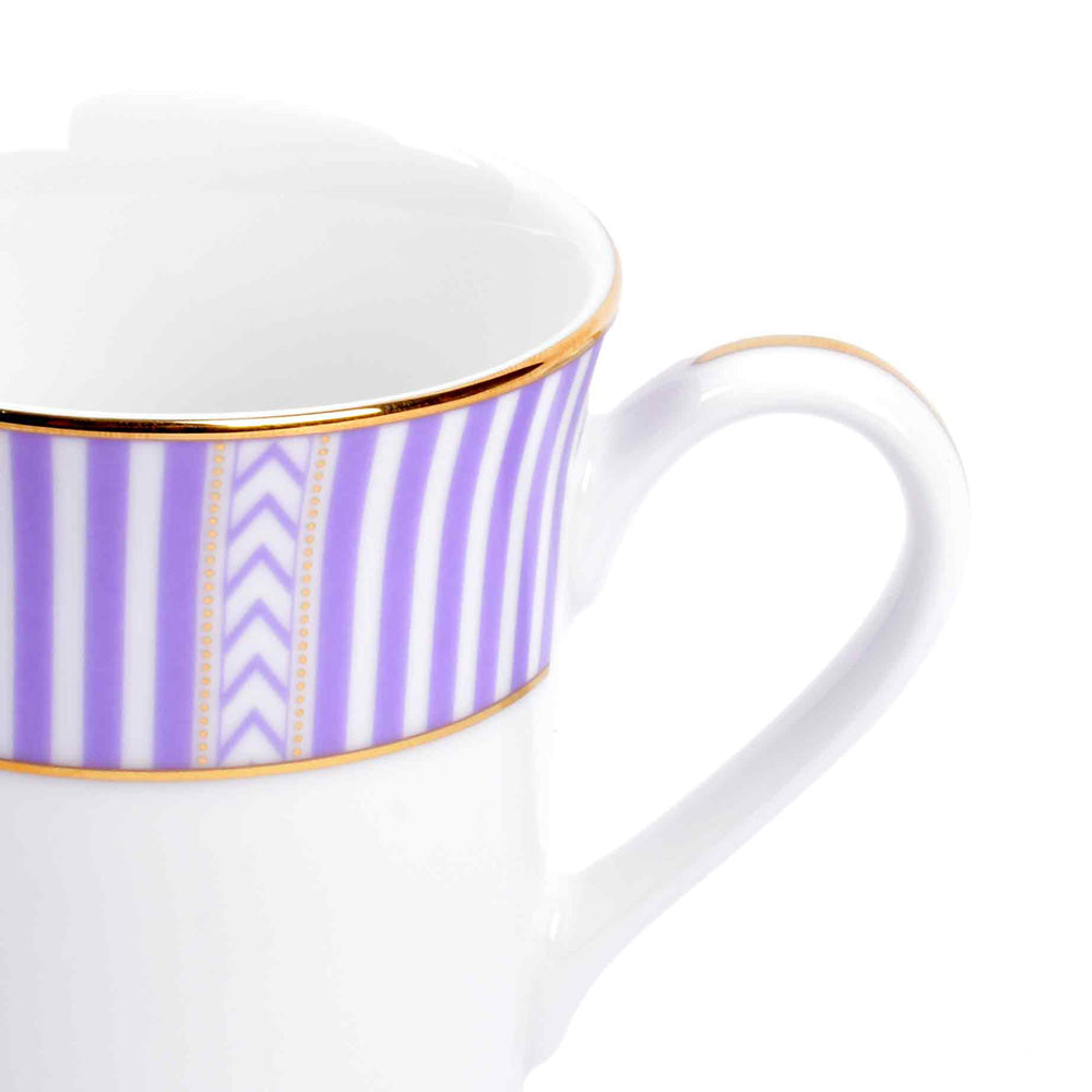 Fete Classic Coffee Mugs, Set of 2 - Stripe Purple