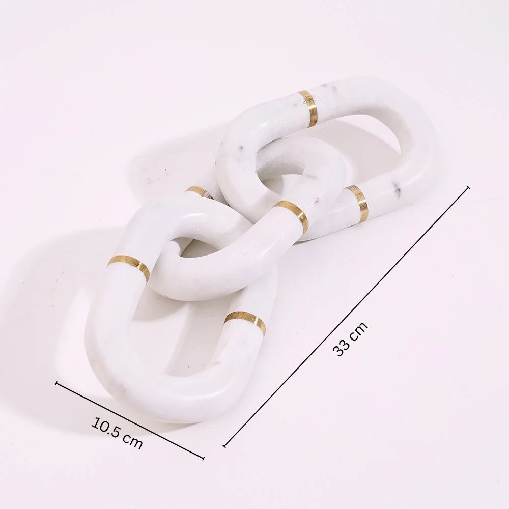 Fetters Marble Sculpture - White Gold