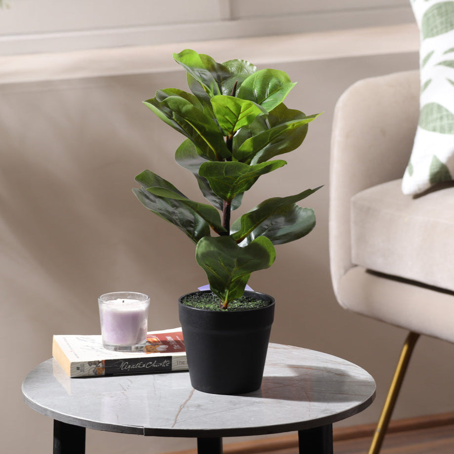 Fiddle Leaf Fig Artificial Potted Plant Small - Green
