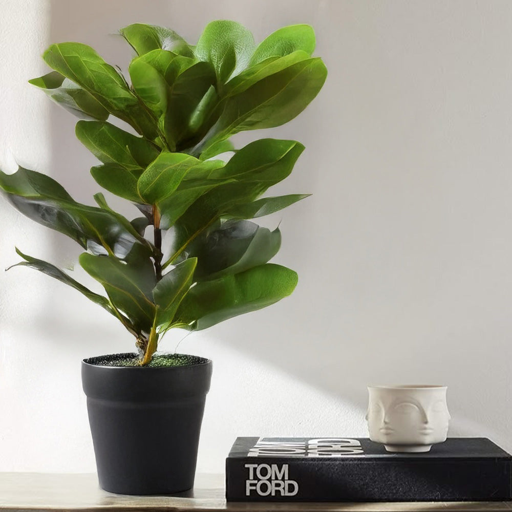 Fiddle Leaf Fig Artificial Potted Plant Small - Green