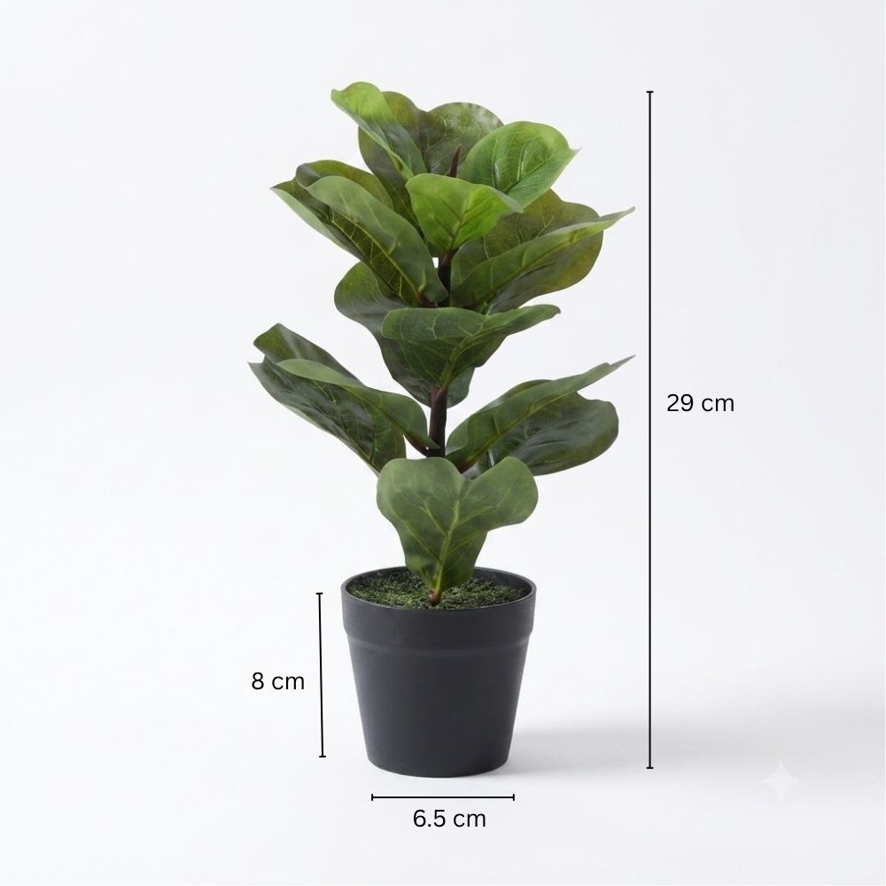Fiddle Leaf Fig Artificial Potted Plant Small - Green