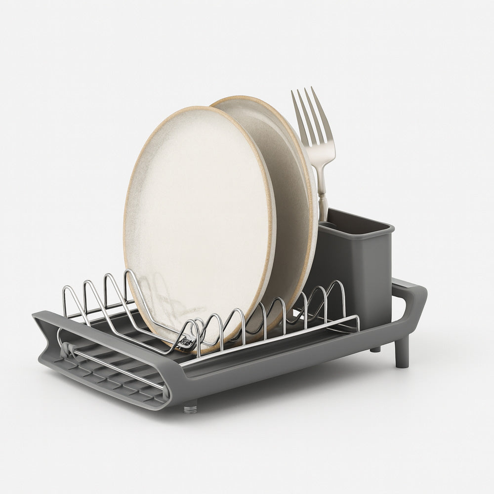 Fina Slim Expandable Dish Rack - Grey