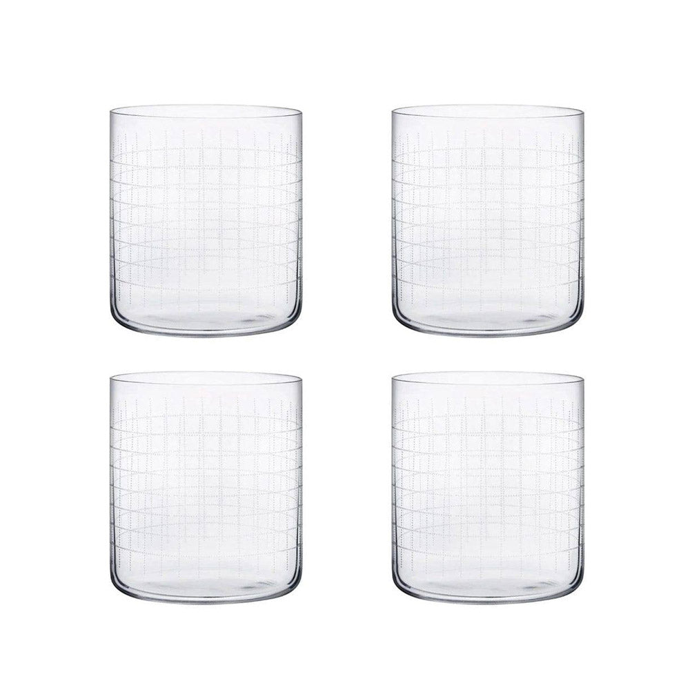 Finesse Grid Whiskey SOF Tumblers 300ml, Set of 4