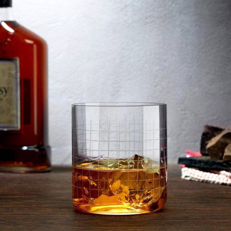 Finesse Grid Whiskey SOF Tumblers 300ml, Set of 4