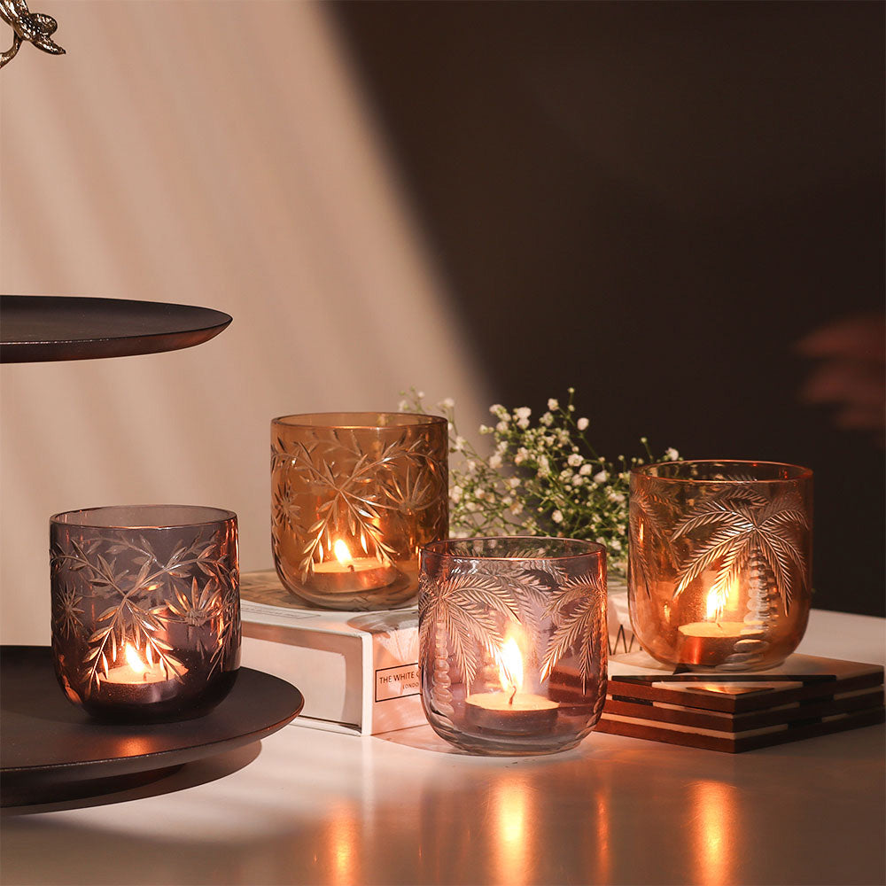 Firework and Palm Votives, 4-Piece Gift Set