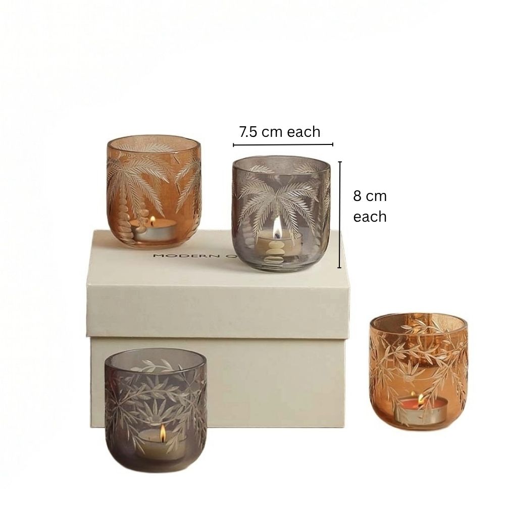 Firework and Palm Votives, 4-Piece Gift Set