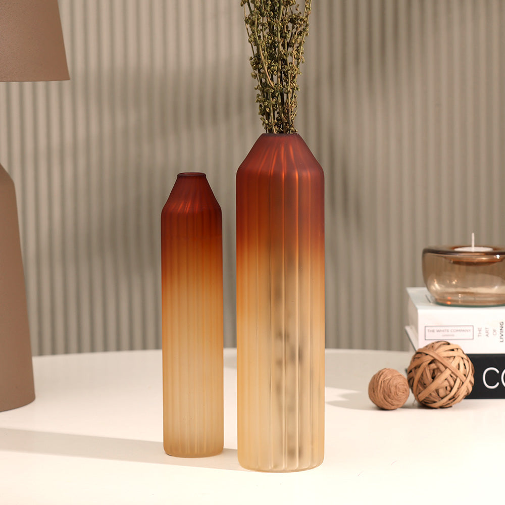 Botella Glass Vase Medium - Frosted Amber