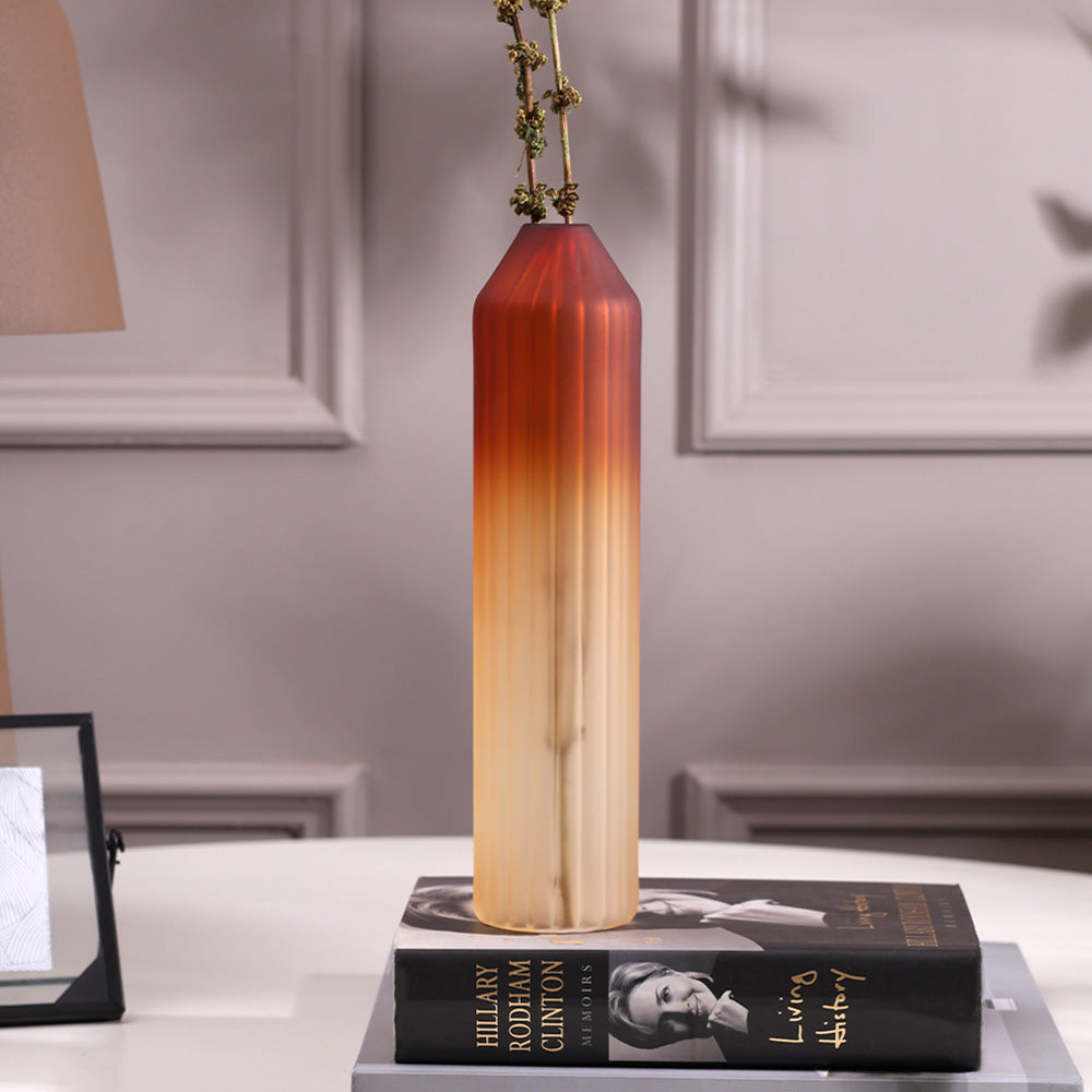 Botella Glass Vase Tall - Frosted Amber