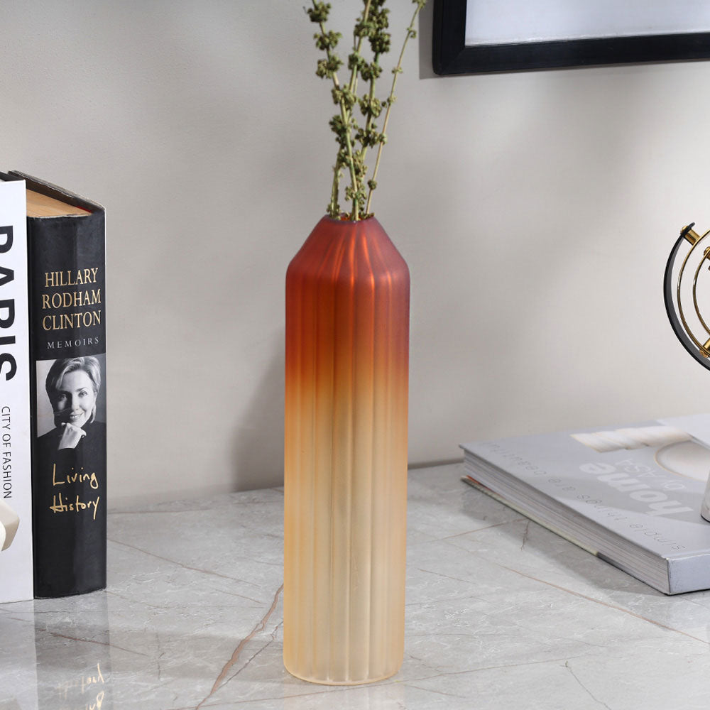 Botella Glass Vase Tall - Frosted Amber