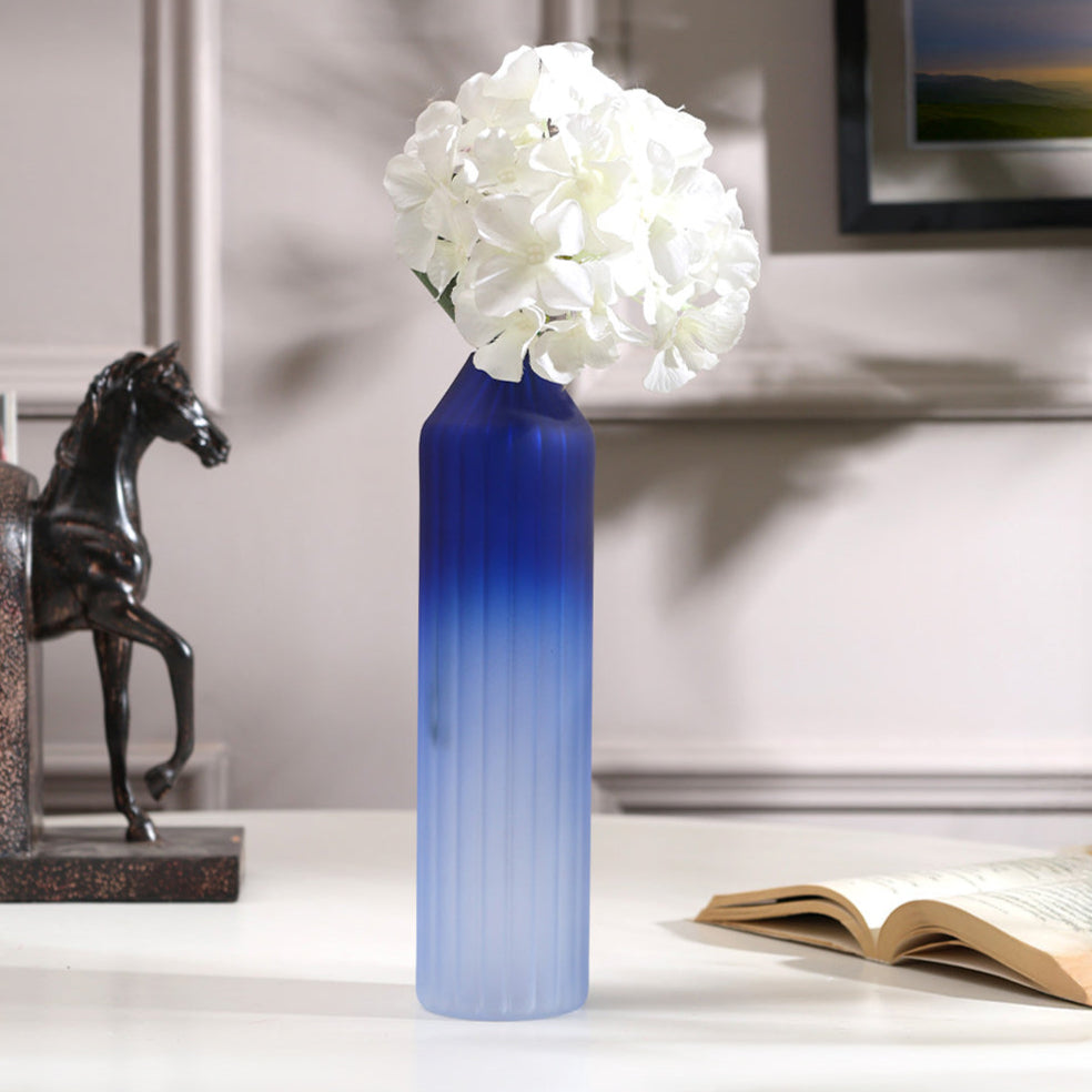 Botella Glass Vase Tall - Frosted Sapphire