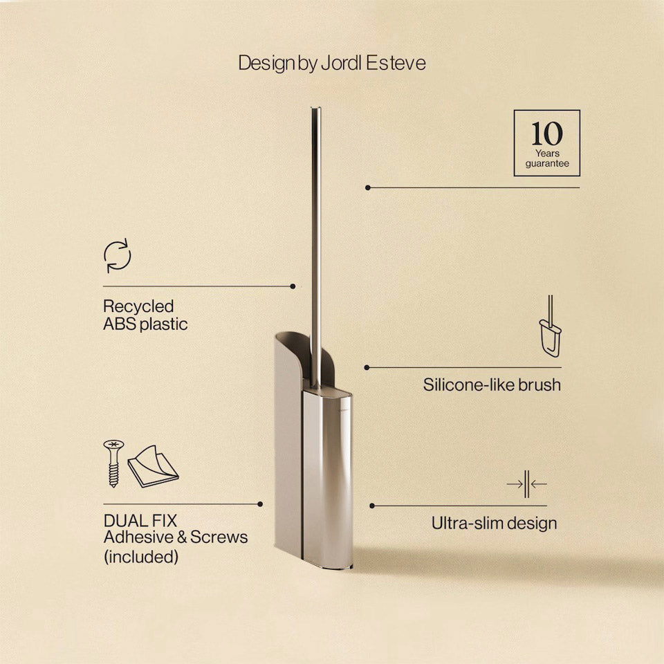 Flat Toilet Brush - Chrome