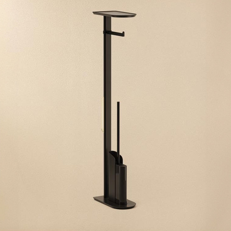 Flat Toilet Brush and Roll Holder - Matte Black