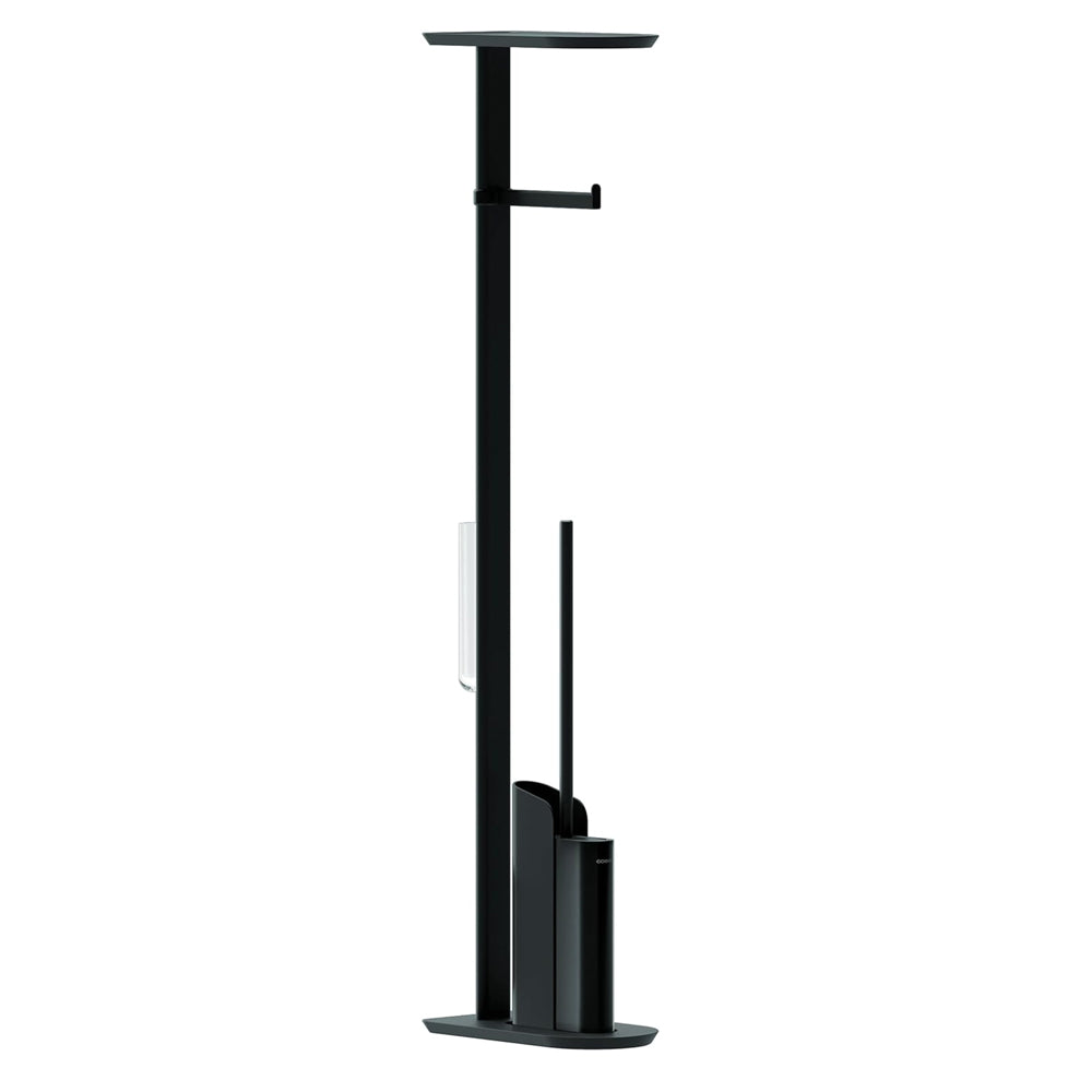 Flat Toilet Brush and Roll Holder - Matte Black