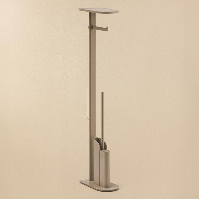 Flat Toilet Brush and Roll Holder - Sand