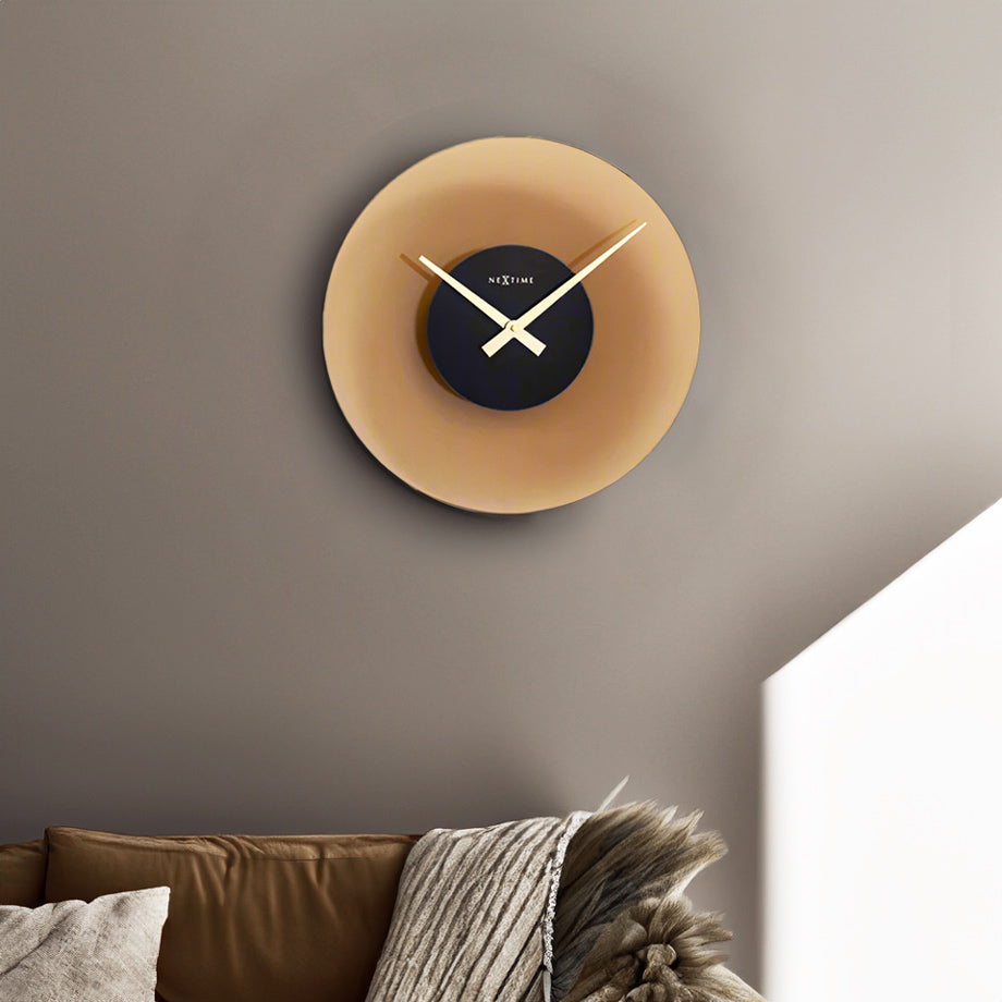 Float Glass Wall Clock 40cm - Brown