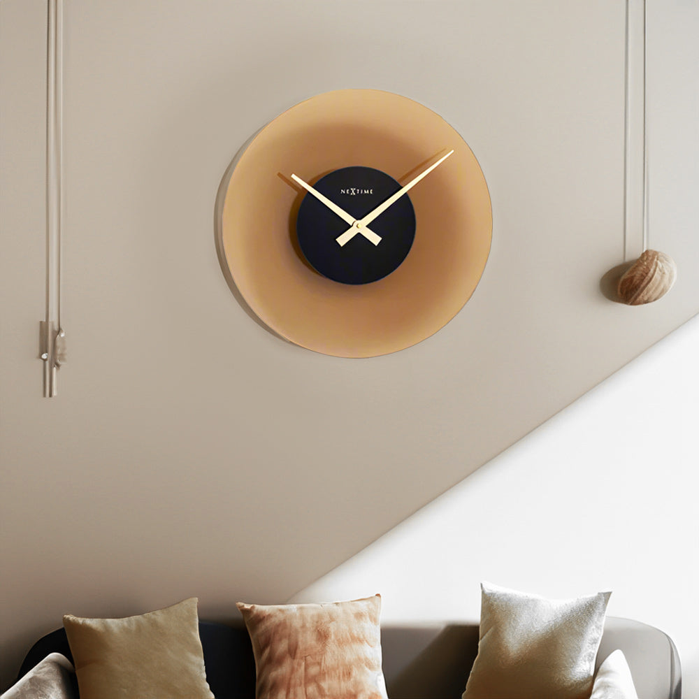 Float Glass Wall Clock 40cm - Brown