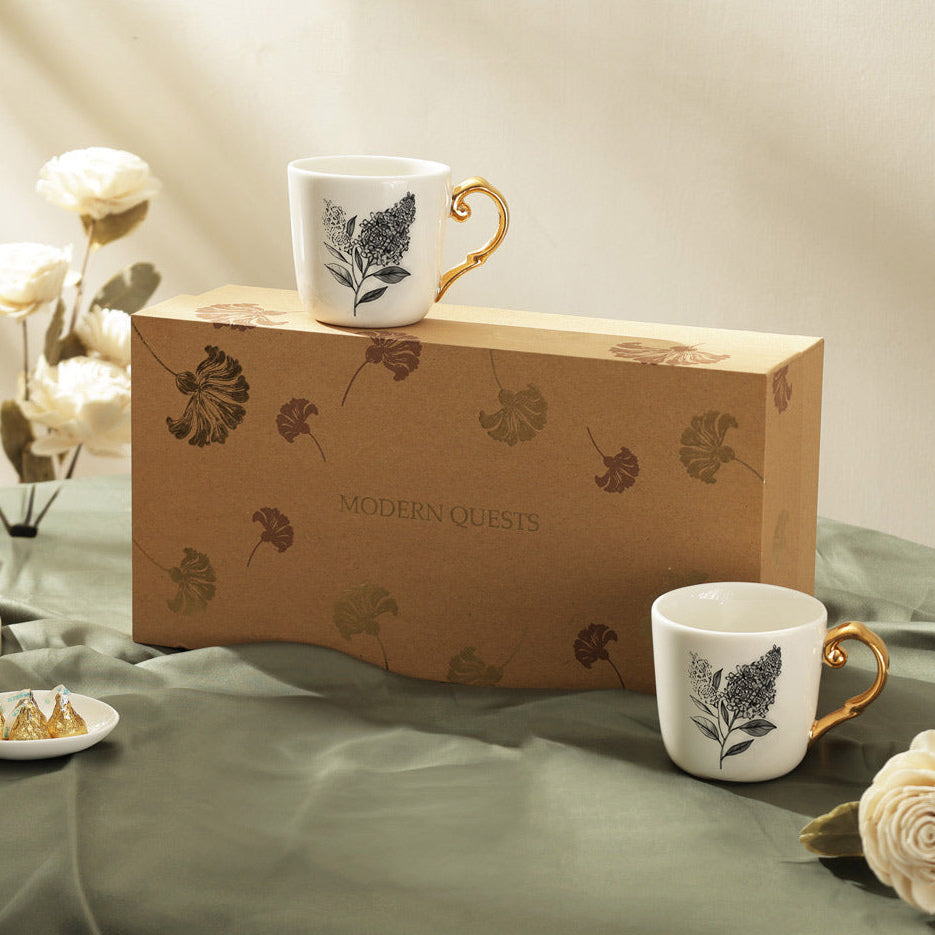 Flora Ceramic Mug 2-piece Gift Set - Lilac