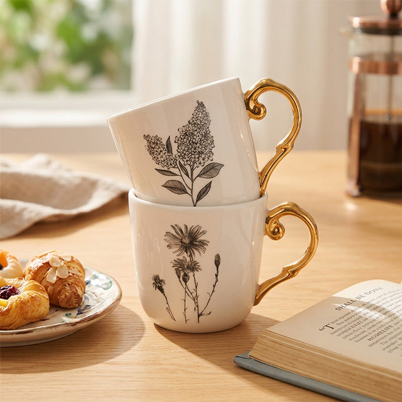 Flora Ceramic Mug White - Daisy