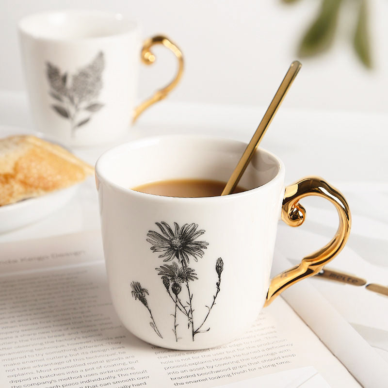 Flora Ceramic Mug White - Daisy