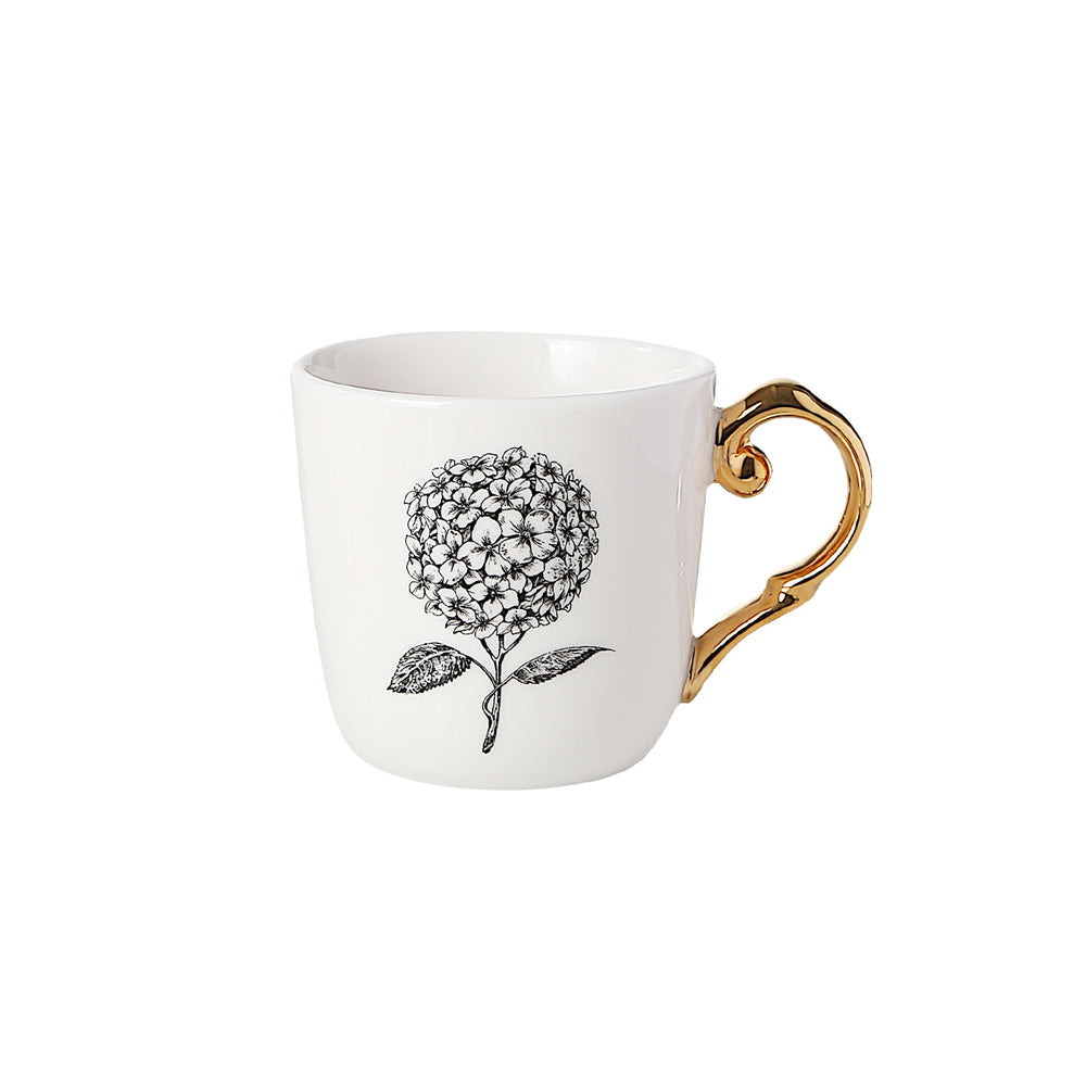 Flora Ceramic Mug White - Hydrangea