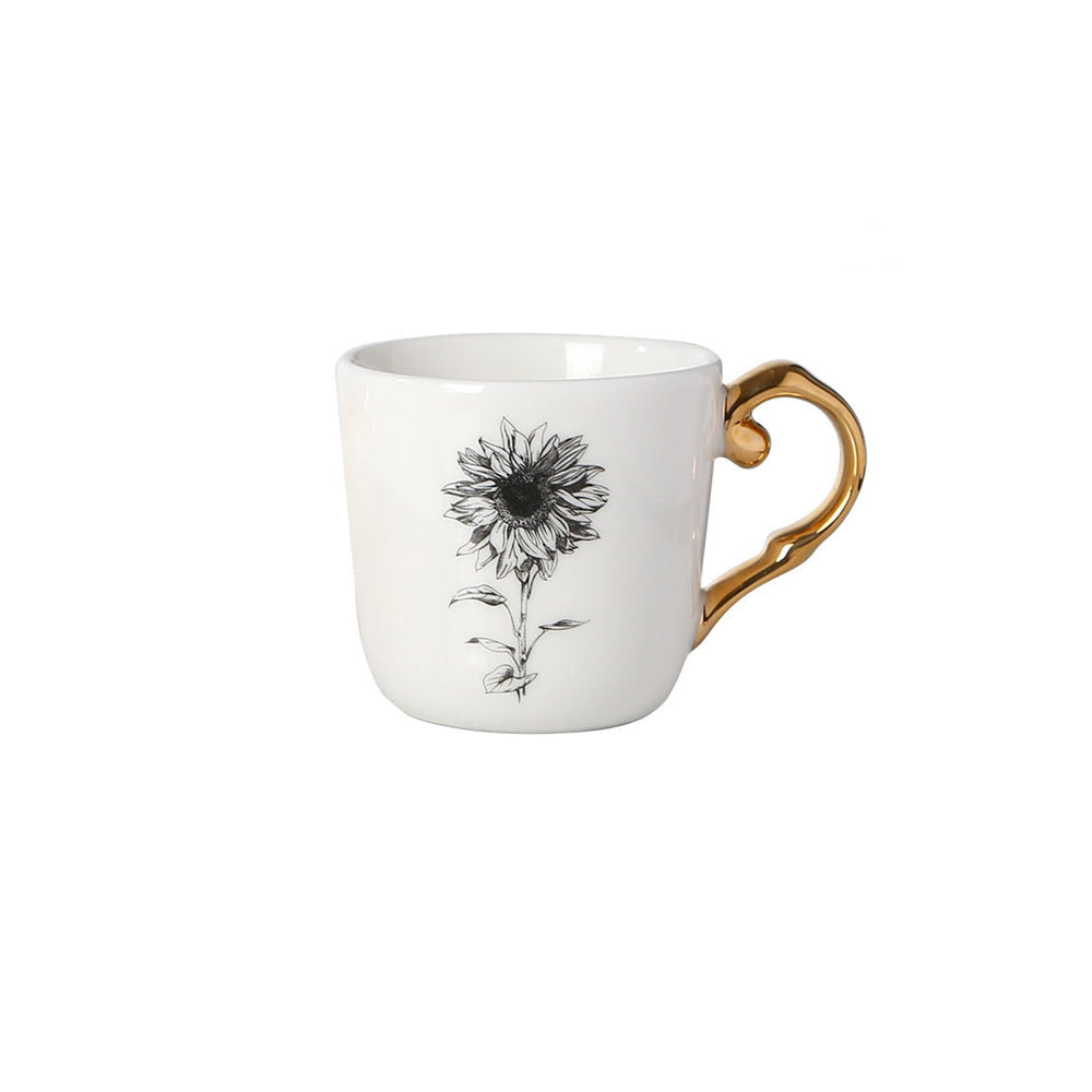 Flora Ceramic Mug White - Sunflower