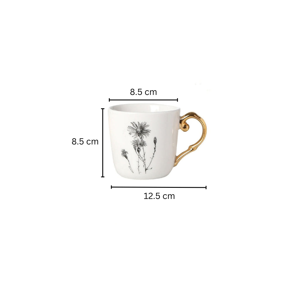 Flora Ceramic Mug White - Daisy