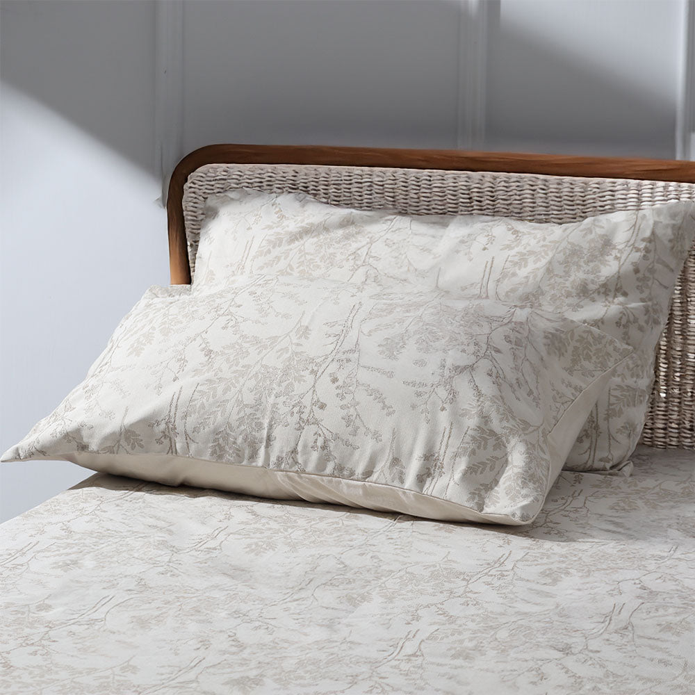 Floret Duvet Cover and Pillow Shams Set - Beige