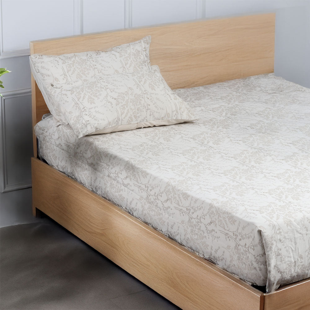 Floret Duvet Cover and Pillow Shams Set - Beige