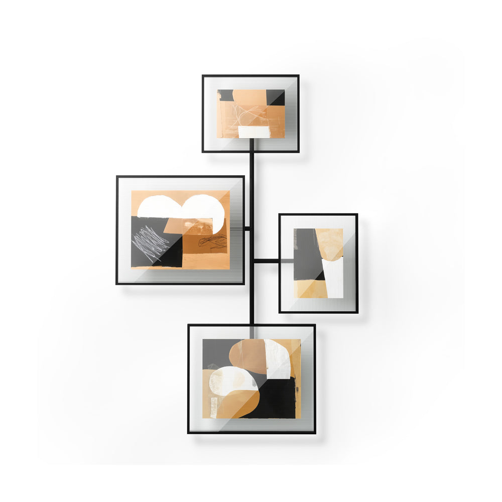 Flute Wall Picture Frames, Set of 4 - Black