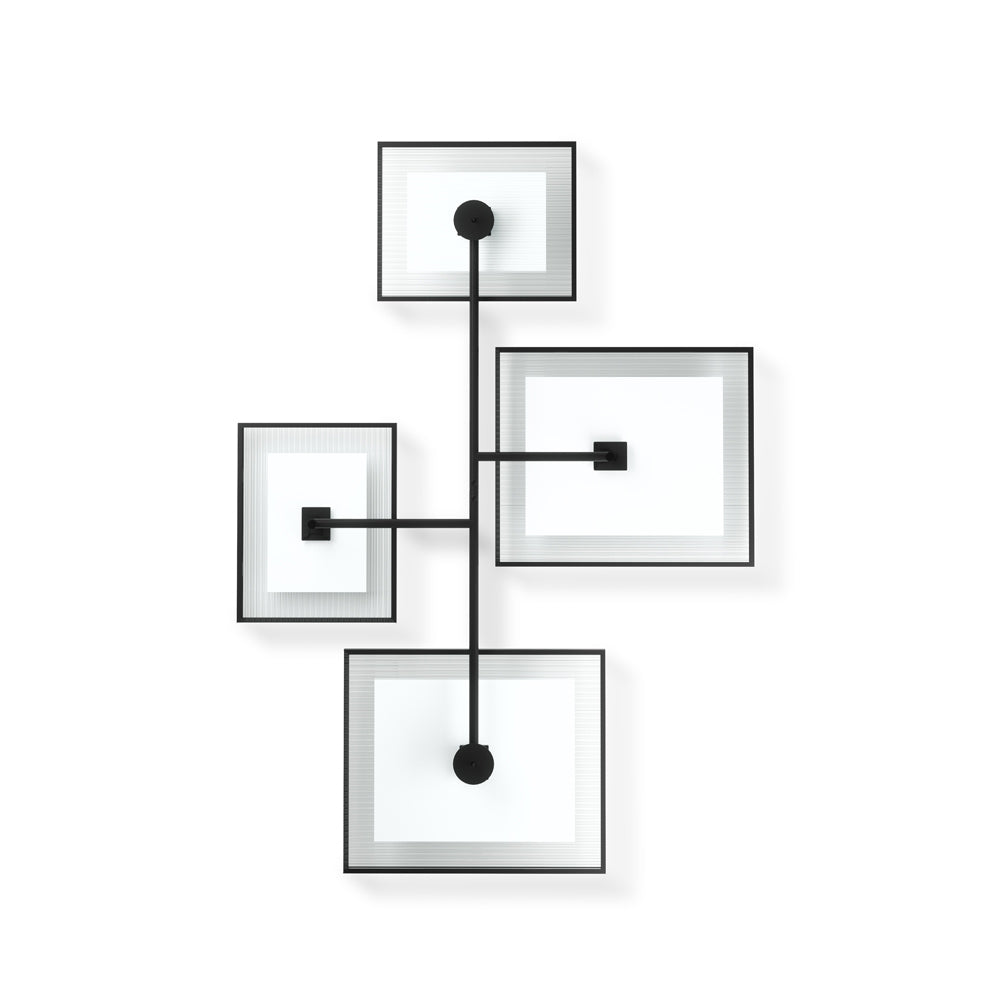 Flute Wall Picture Frames, Set of 4 - Black