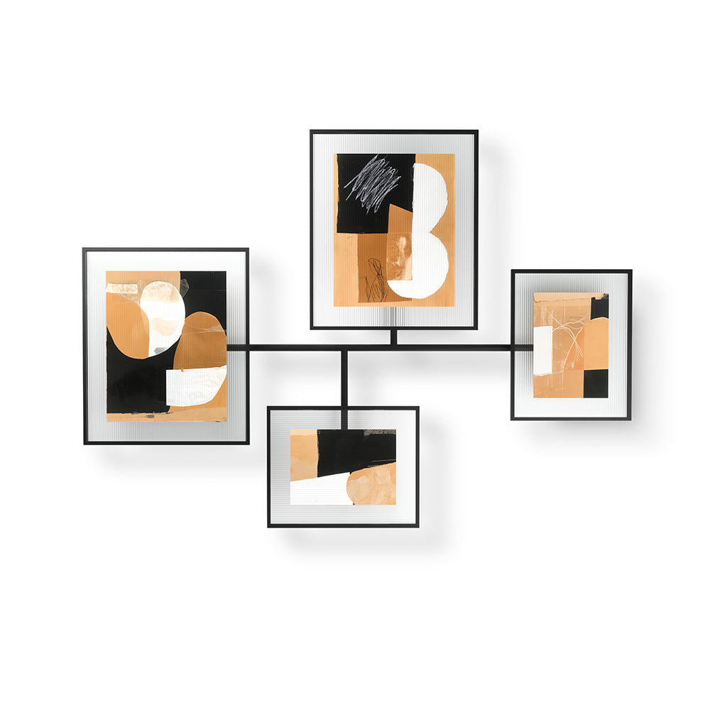 Flute Wall Picture Frames, Set of 4 - Black