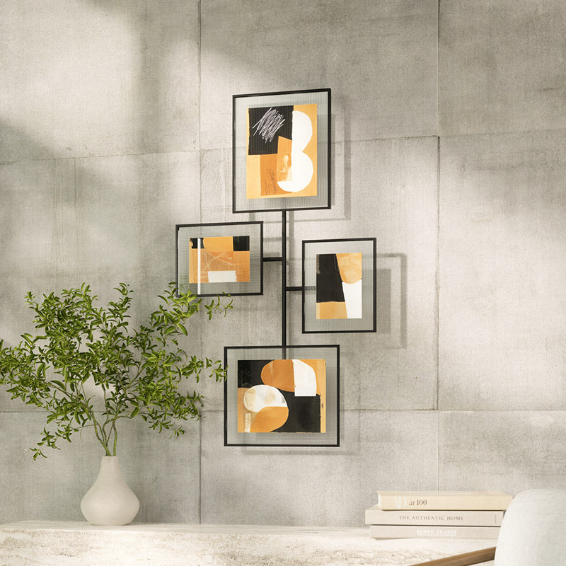 Flute Wall Picture Frames, Set of 4 - Black