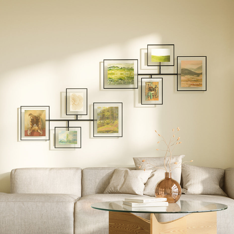 Flute Wall Picture Frames, Set of 4 - Black