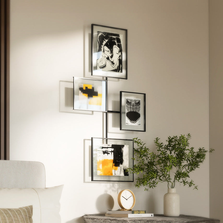 Flute Wall Picture Frames, Set of 4 - Black